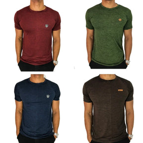 Kit 4 Camisetas Masculinas Dry Fit Malha Fria Moda Fitness Manga curta para academia