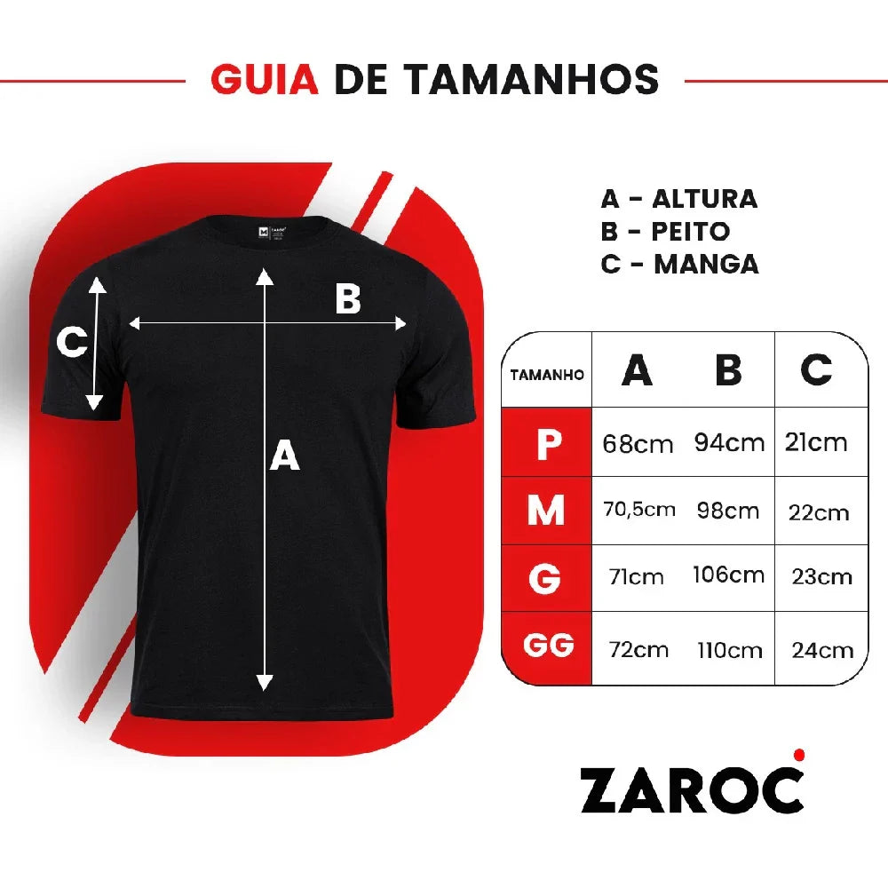 Kit 5 Camiseta Manga Curta em 100% Algodão ZAROC