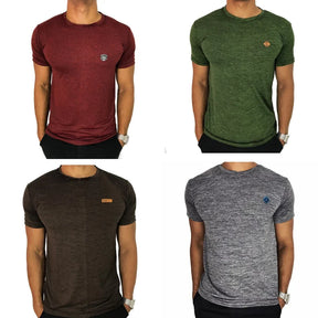 Kit 4 Camisetas Masculinas Dry Fit Malha Fria Moda Fitness Manga curta para academia