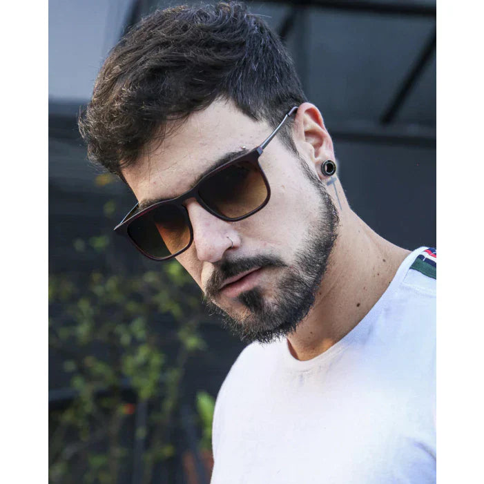 Óculos de Sol Masculino Minimalista Retangular