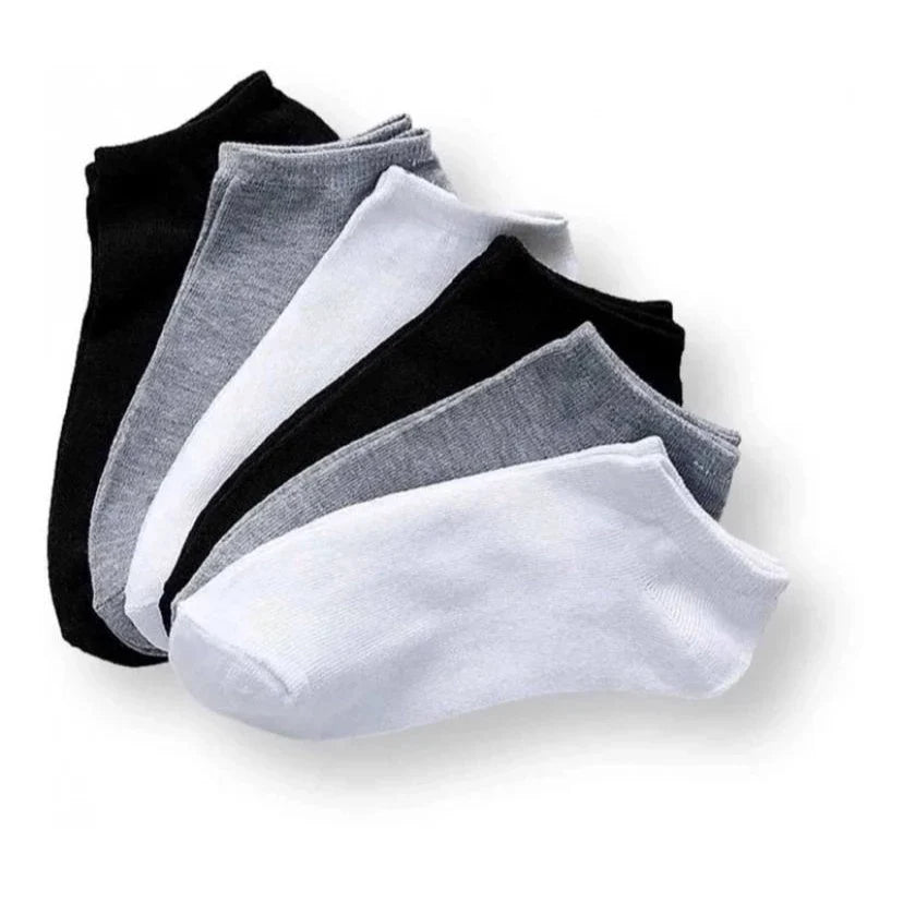 Kit com 12 Meias Soquete Unissex Cano Curto
