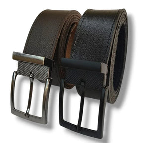 Kit 2 Cintos Masculinos Couro Sintético - 125 CM / TAMANHO AJUSTÁVEL.