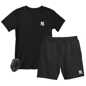 Kit Camiseta Masculina e Short Moletinho Várias Cores + Brinde