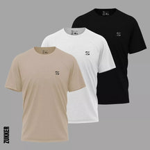 Kit 3 Camisetas 100% Algodão Fio 30.1 Camisa Blusa Básica Slim Fit Oferta Envio Imediato