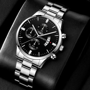 Relógio Masculino Geneva de Aço Inoxidável