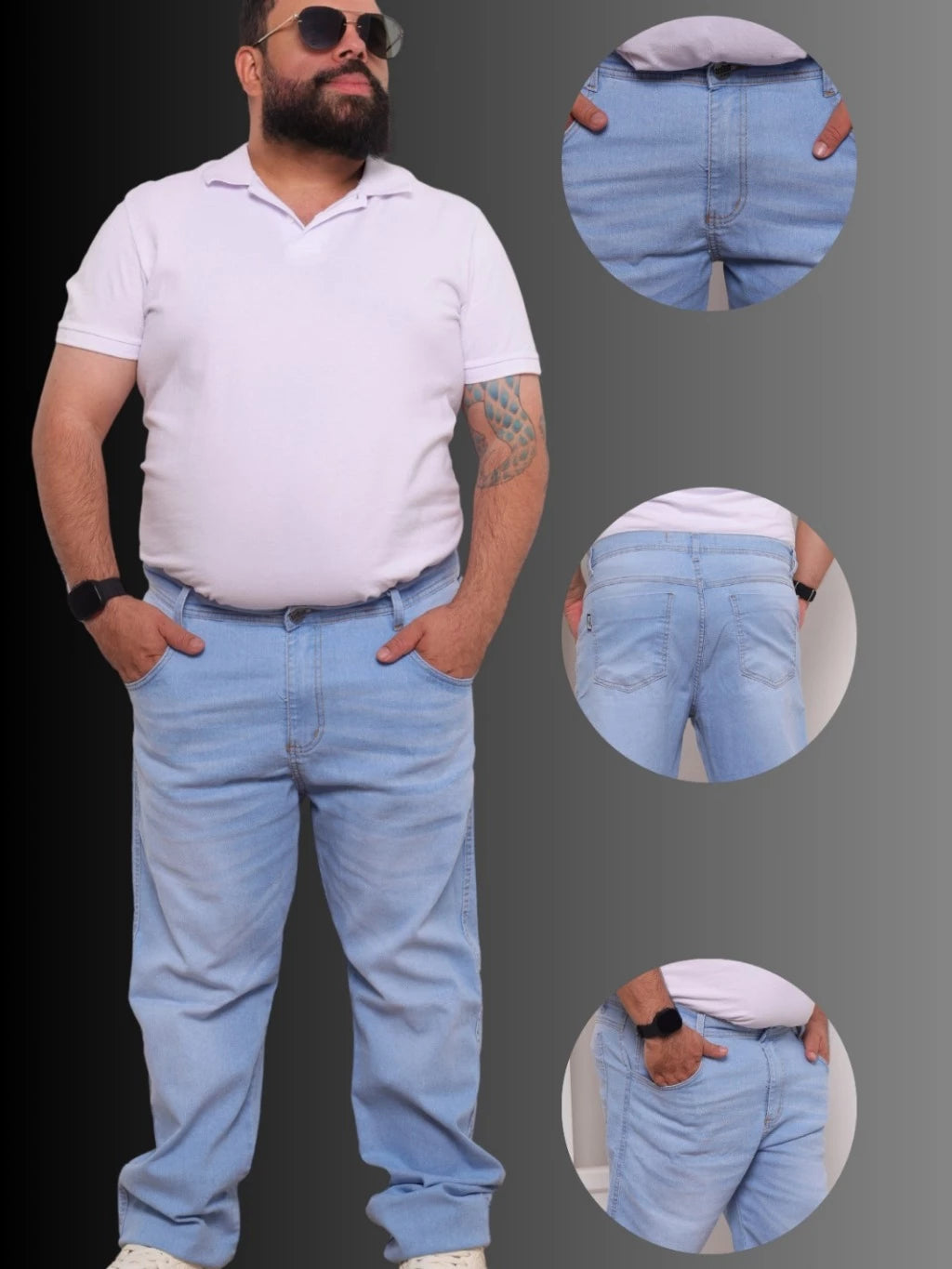 CALCA MASCULINA PLUS SIZE EXTRA LYCRA