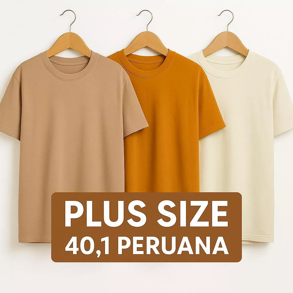 Kit 3 Plus Size Camisa Cotton 40.1 Peruana 100% Algodão