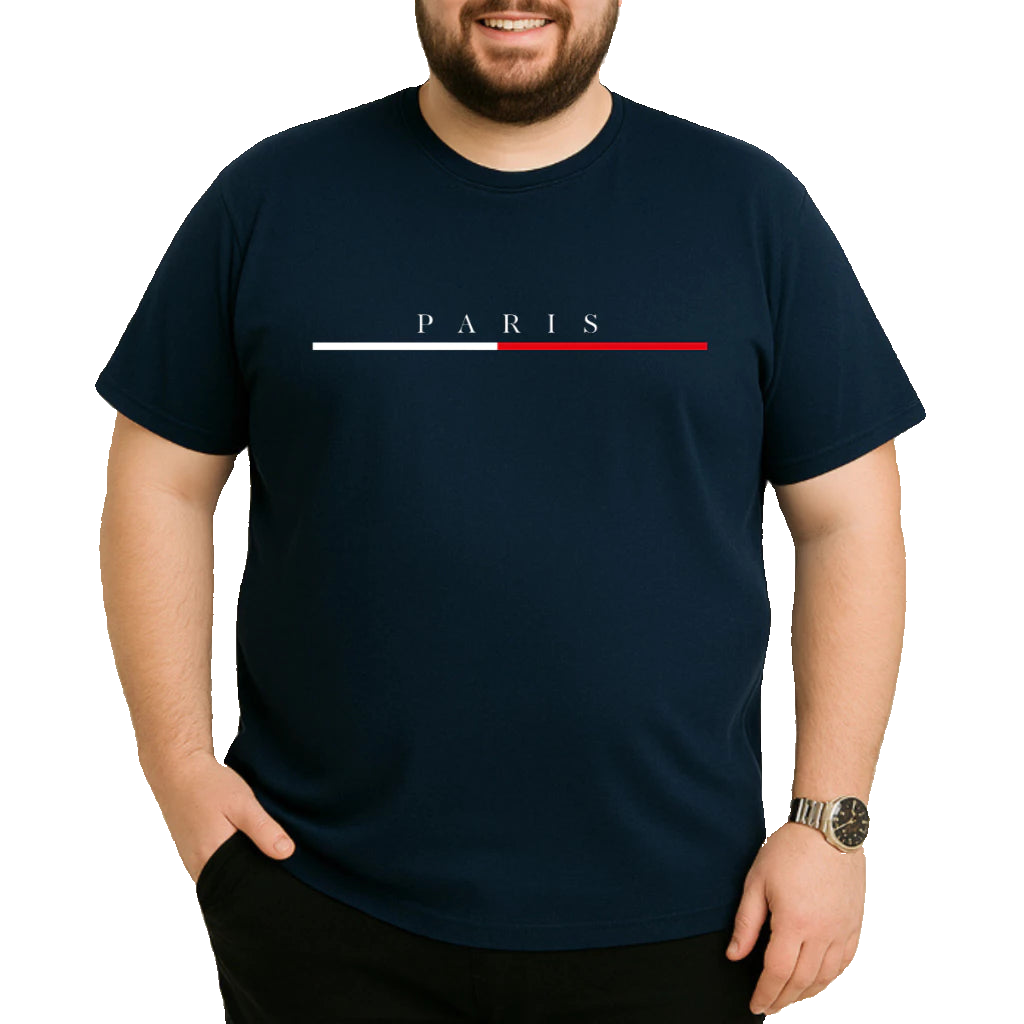 CAMISETA MASCULINA PLUS SIZE PARISIENSE