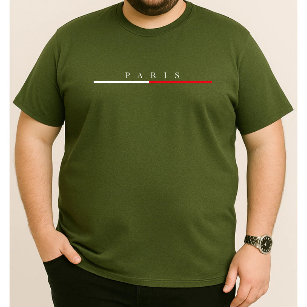 CAMISETA MASCULINA PLUS SIZE PARISIENSE