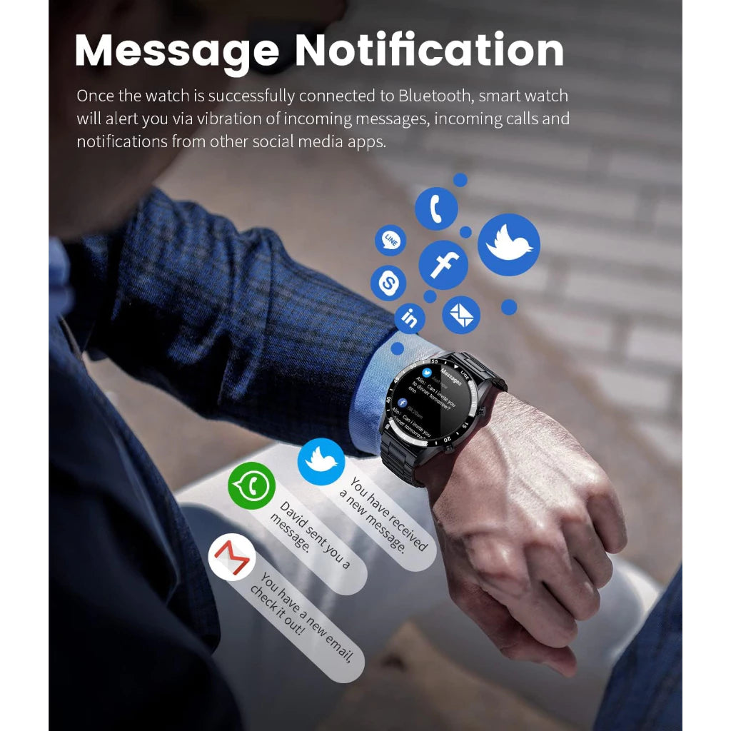 LIGE Smartwatch Relógio Inteligente Monitor De Frequência Cardíaca Para Homens Atividade Masculina Com Aço À Prova D'água Ao Ar Livre
