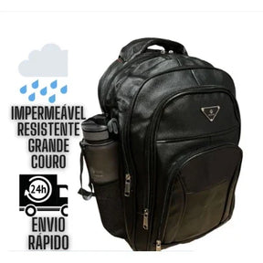 Mochila Masculina Unissex Grande de Couro