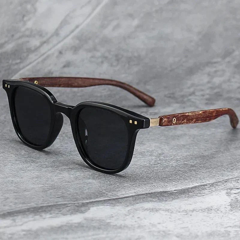 Óculos de Sol Clássicos Estilo Madeira Retro