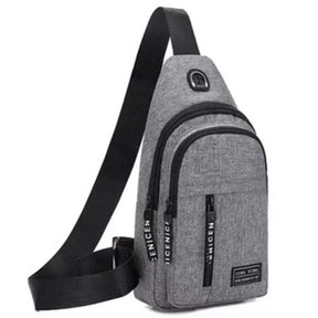 Bolsa de Ombro Masculina Anti-Roubo com Carregador USB