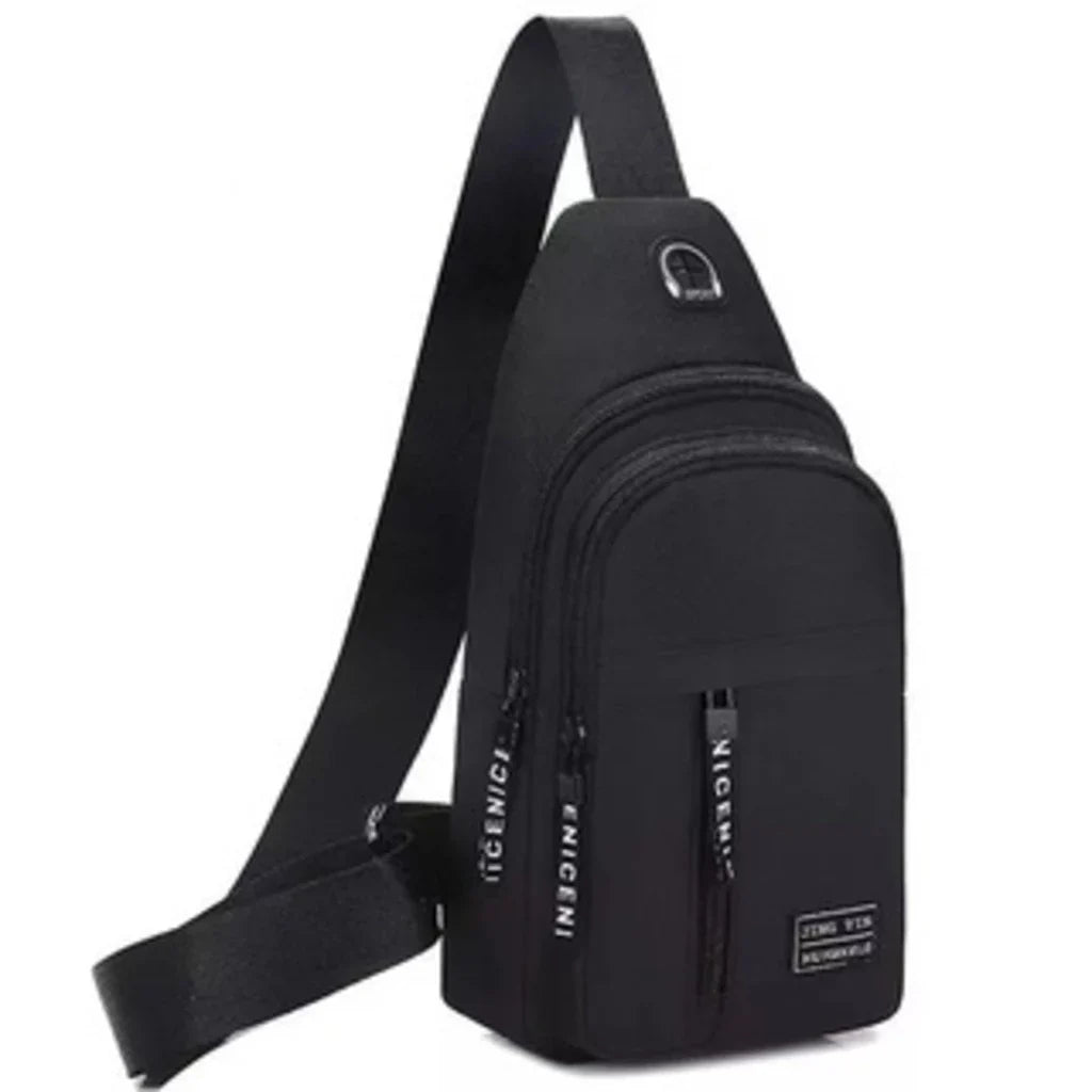 Bolsa de Ombro Masculina Anti-Roubo com Carregador USB